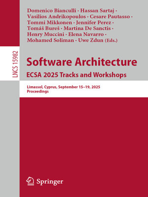 cover image of Software Architecture. ECSA 2025 Tracks and Workshops
